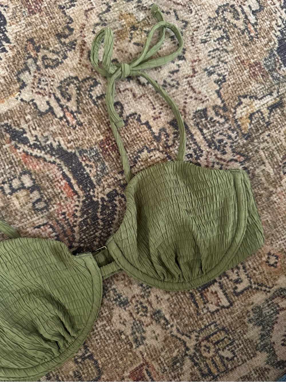 ABERCROMBIE & FITCH Green Bikini Top Small